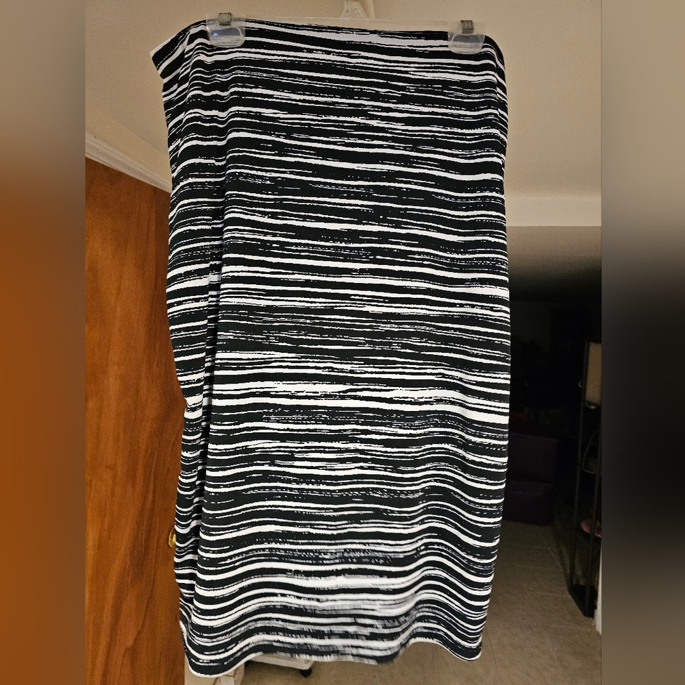 Black and White Striped Skirt